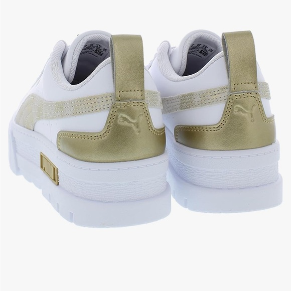 Puma Womens Mayze Glam White/Sand Dune Size: 8 white gold metallic - Picture 4 of 4